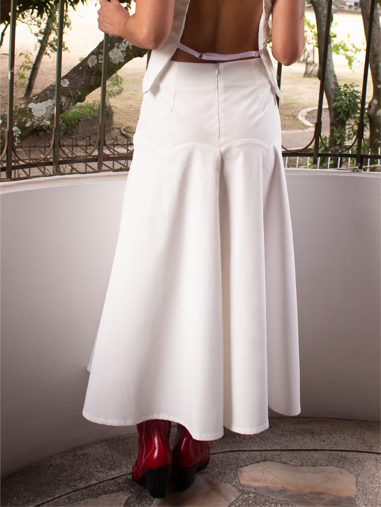 Grandiflora Maxi Skirt - Blanco