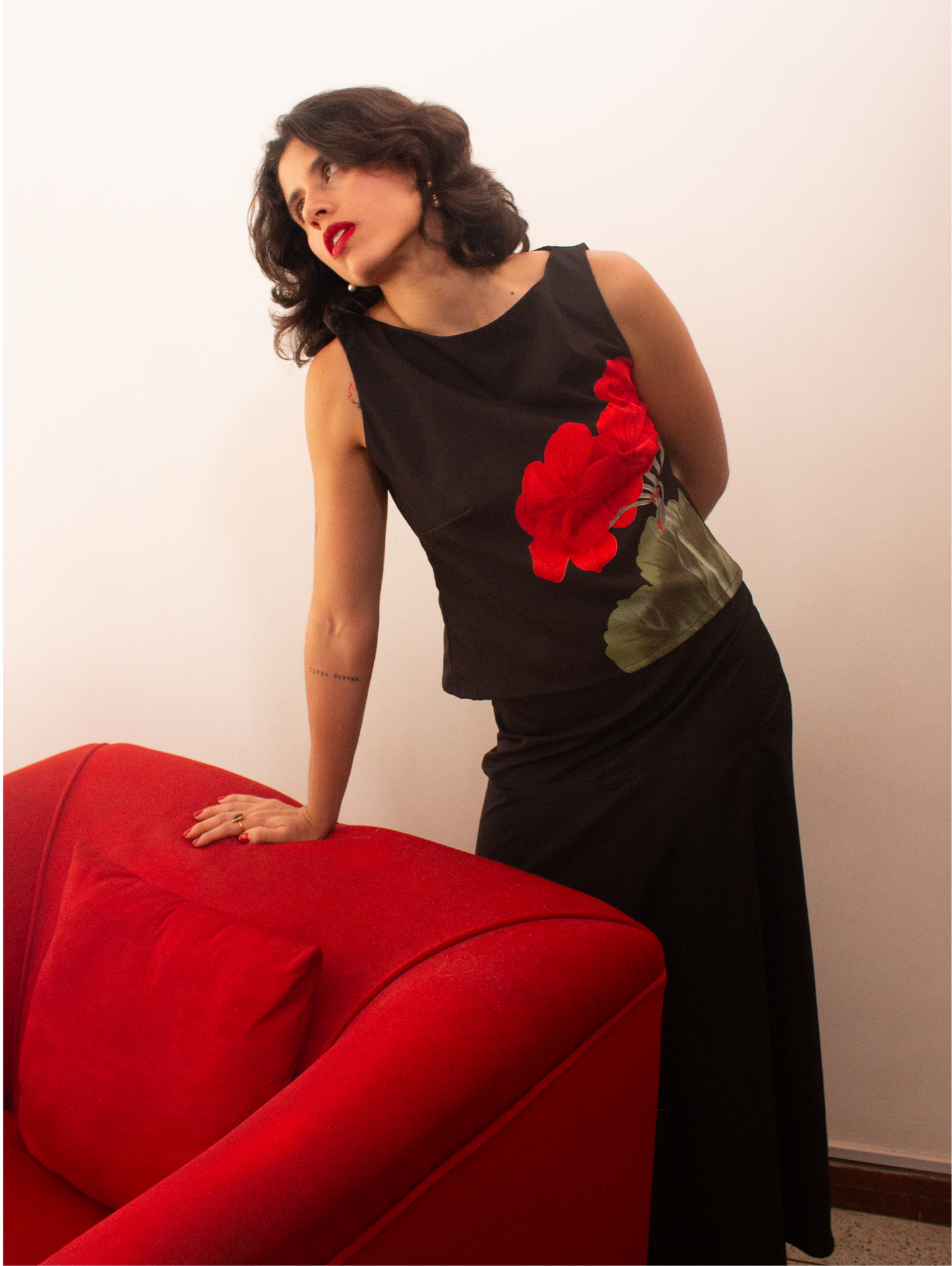 Grandiflora Maxi Skirt - Negro