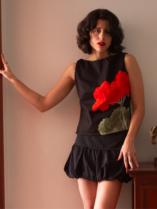 Grandiflora Mini Skirt - Negro