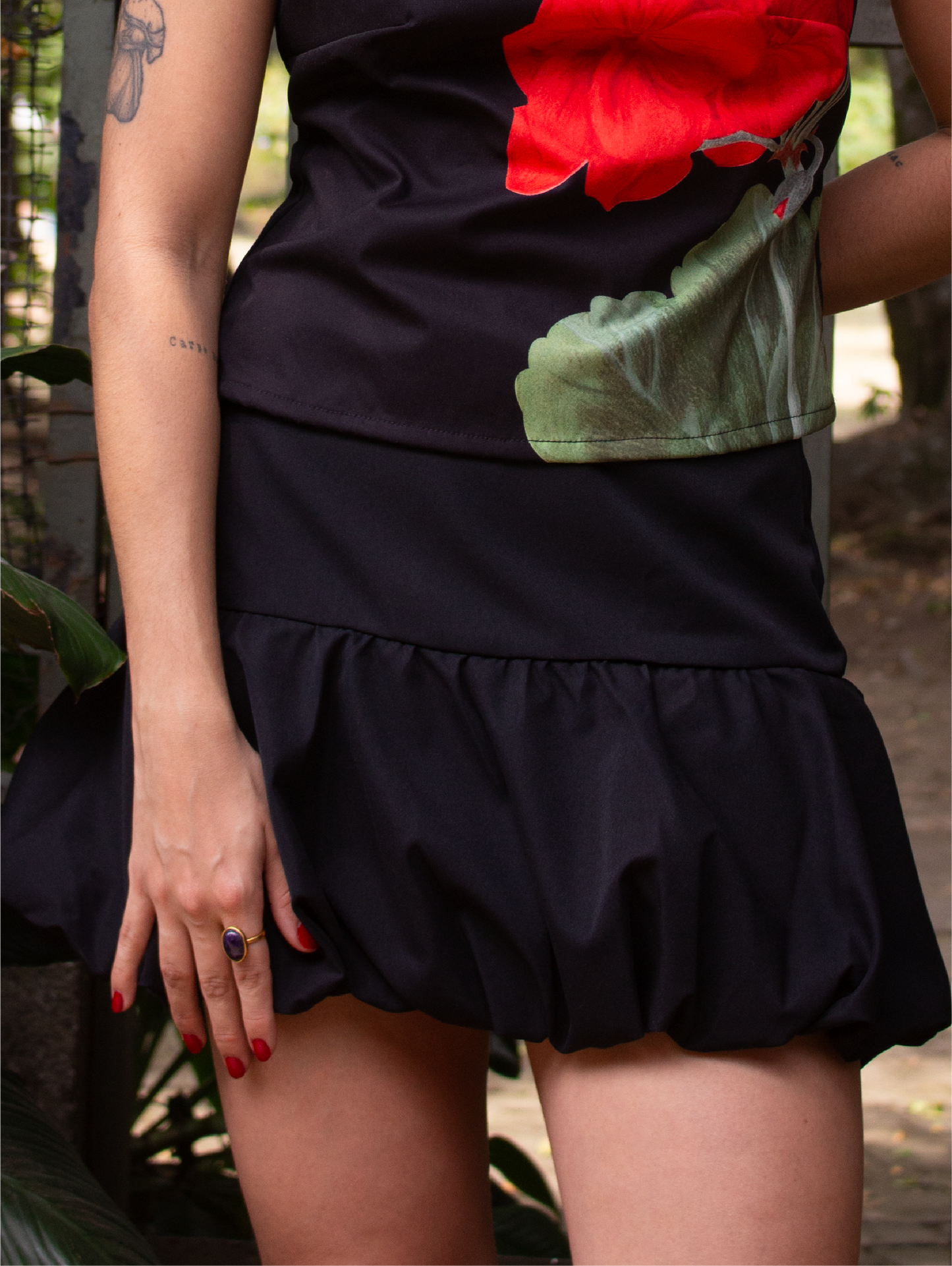 Grandiflora Mini Skirt - Negro