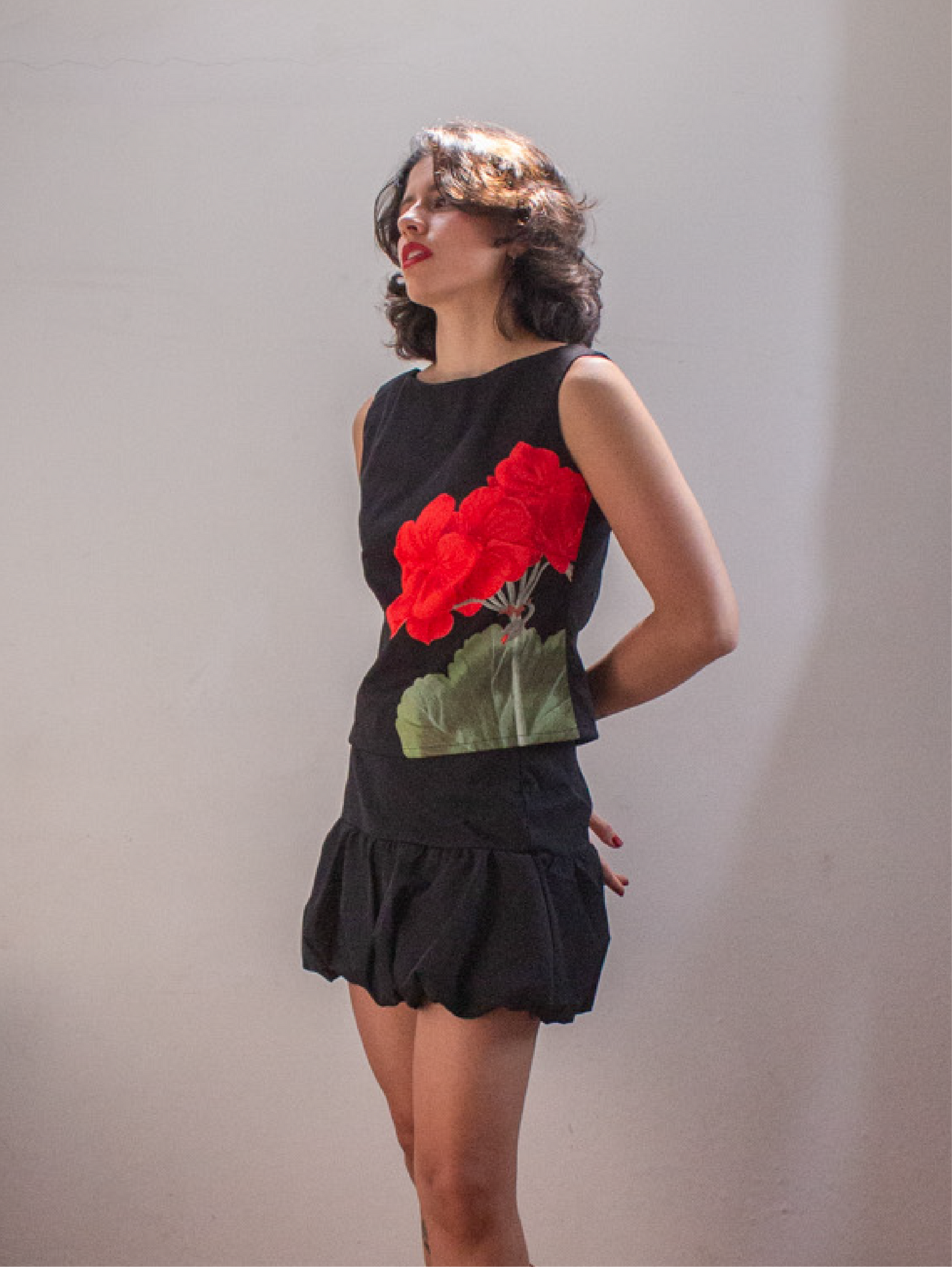 Grandiflora Mini Skirt - Negro