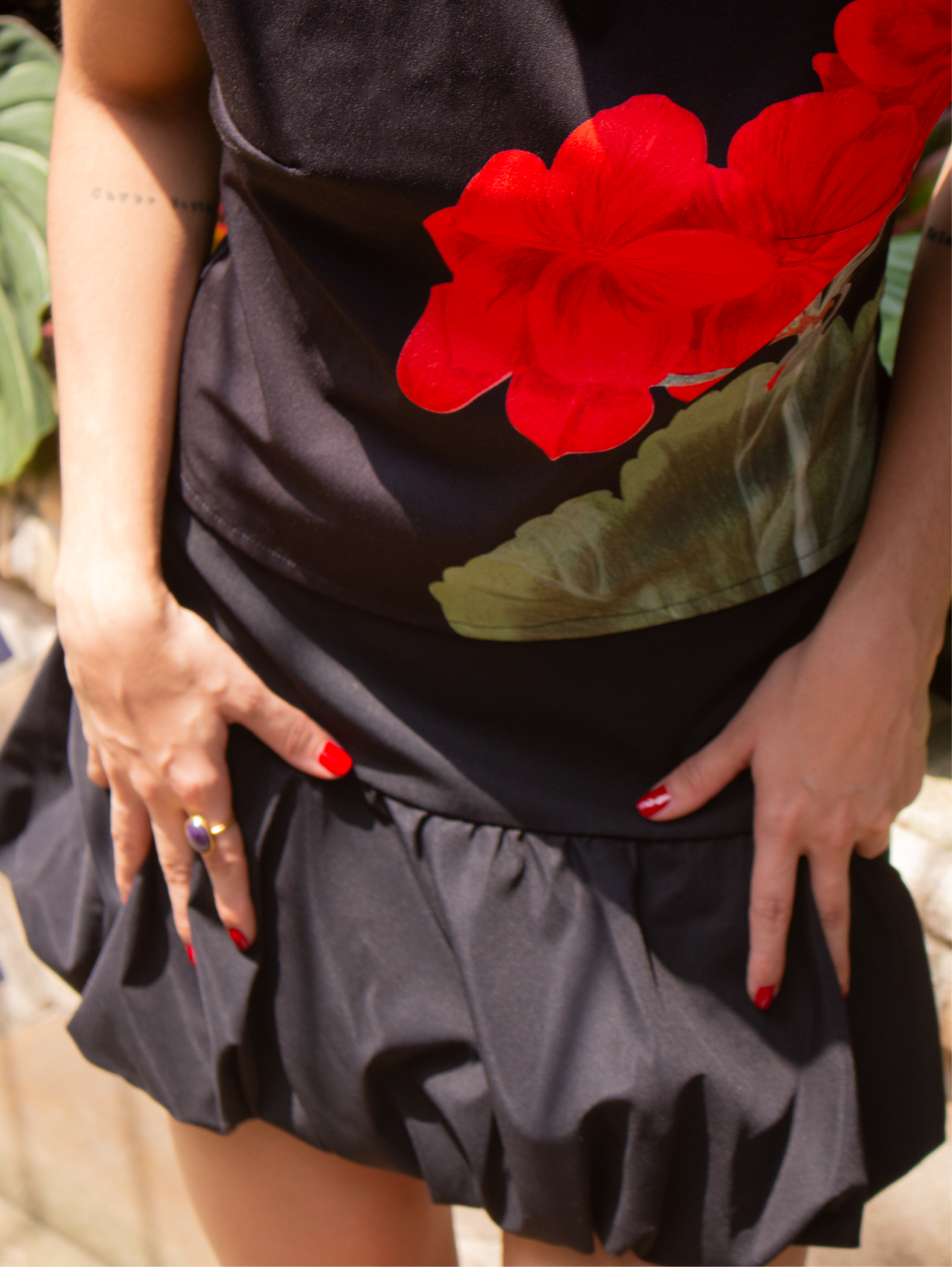 Grandiflora Mini Skirt - Negro